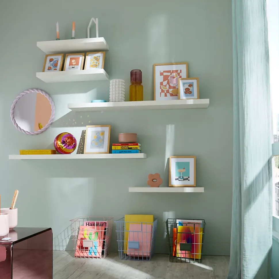 Tablette murale avec fixation invisible GoodHome Cusko blanc 118 cm
