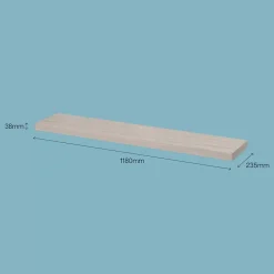 Tablette murale avec fixation invisible GoodHome Cusko effet chêne clair 118 cm