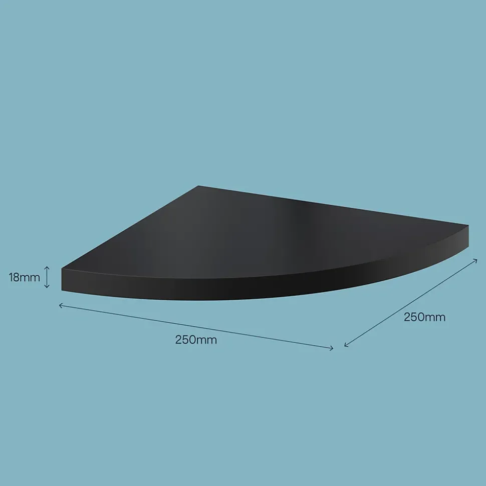 Tablette murale d'angle Form Rigga noir 25 cm