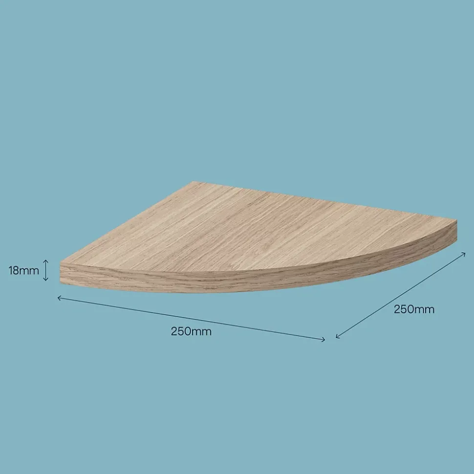 Tablette murale d'angle GoodHome Rigga effet chêne clair 25 cm
