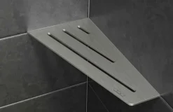 Tablette murale de douche SHELF- E- S3 - CURVE - inox brossé - 62 x 295 x 154 mm