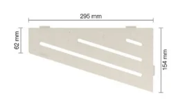 Tablette murale de douche SHELF- E- S3 - CURVE - aluminium structuré Blanc mat - 62 x 295 x 154 mm