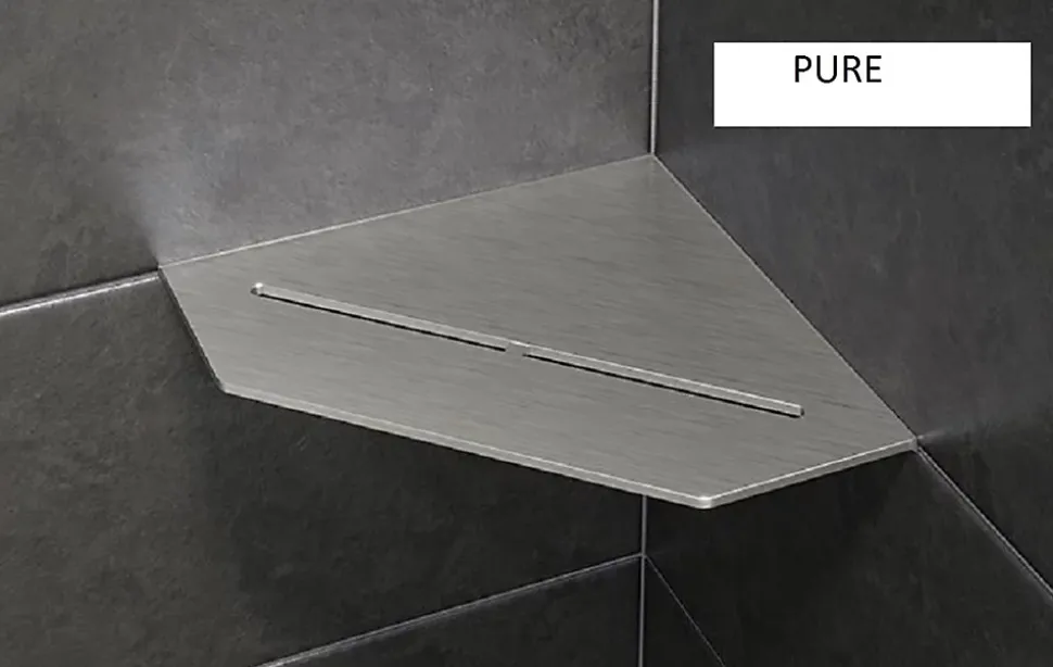 Tablette murale de douche Shelf- ES 2 CURVE - Coloris: Ivoire - Finition structurée - 195 x195 mm