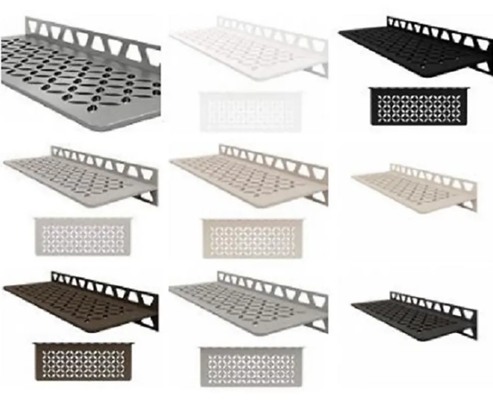 Tablette murale de douche Shelf-W-S1 - Coloris: inox brossé - En acier inoxydable - Dimensions: 300 x 115 mm - Modèle : floral