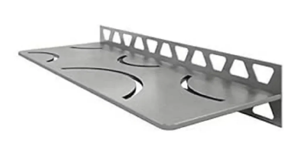 Tablette murale de douche Shelf-W-S1 - Coloris: inox brossé - En acier inoxydable - Dimensions: 300 x 115 mm - Modèle : floral