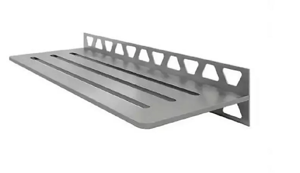 Tablette murale de douche Shelf-W-S1 - Coloris: inox brossé - En acier inoxydable - Dimensions: 300 x 115 mm - Modèle : floral