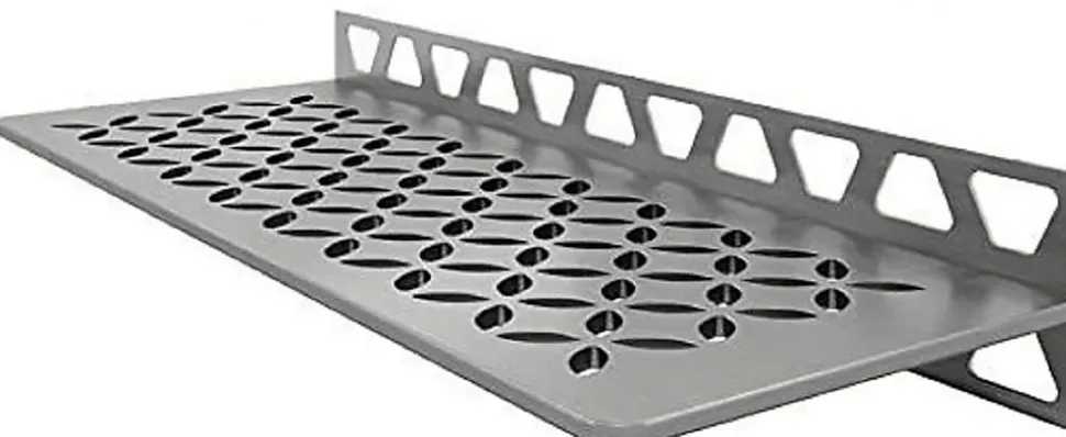 Tablette murale de douche Shelf-W-S1 - Coloris: inox brossé - En acier inoxydable - Dimensions: 300 x 115 mm - Modèle : floral