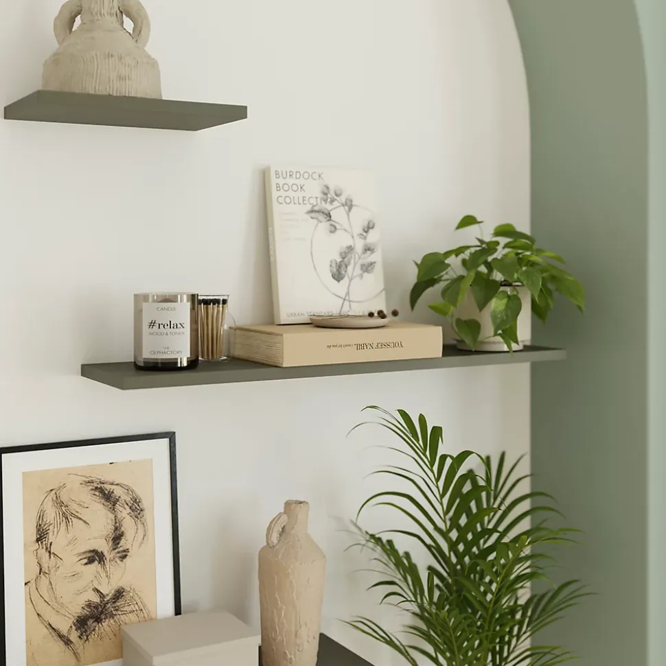 Tablette murale GoodHome Rigga vert L 80 cm