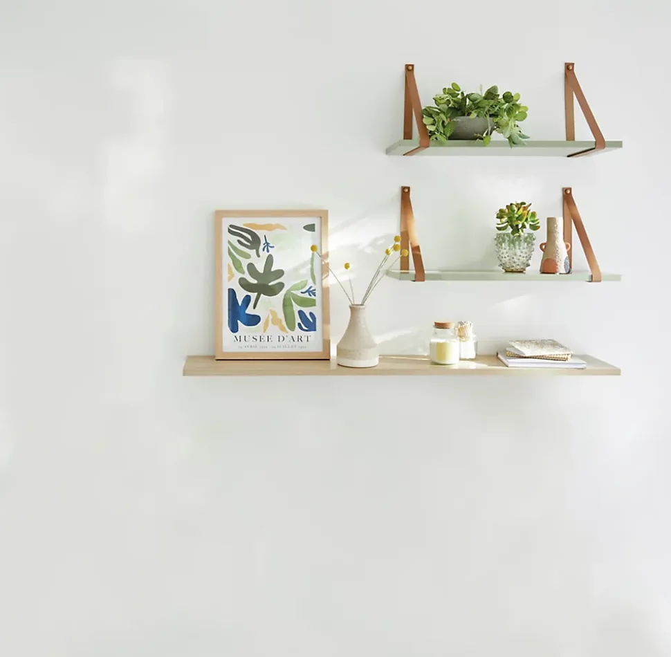 Tablette murale GoodHome Rigga effet chêne clair L. 118 cm