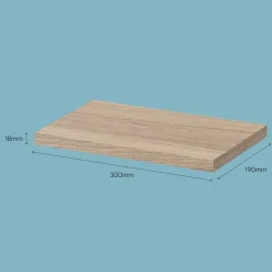 Tablette murale GoodHome Rigga effet chêne clair L. 30 cm