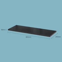 Tablette murale GoodHome Rigga noir L. 80 cm