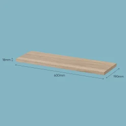 Tablette murale GoodHome Rigga effet chêne clair L. 60 cm