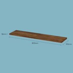 Tablette murale GoodHome Rigga effet noyer L 80 cm