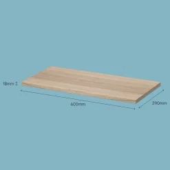 Tablette murale GoodHome Rigga effet chêne L. 60 cm