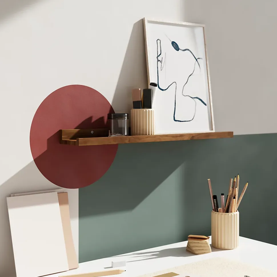 Tablette murale pour cadre photo GoodHome Rigga effet noyer L. 60 cm