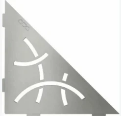Tablettes d'angle de douche Shelf- E-S1 - FLORAL - Acier inoxydable inox brossé - 210 x 210 mm