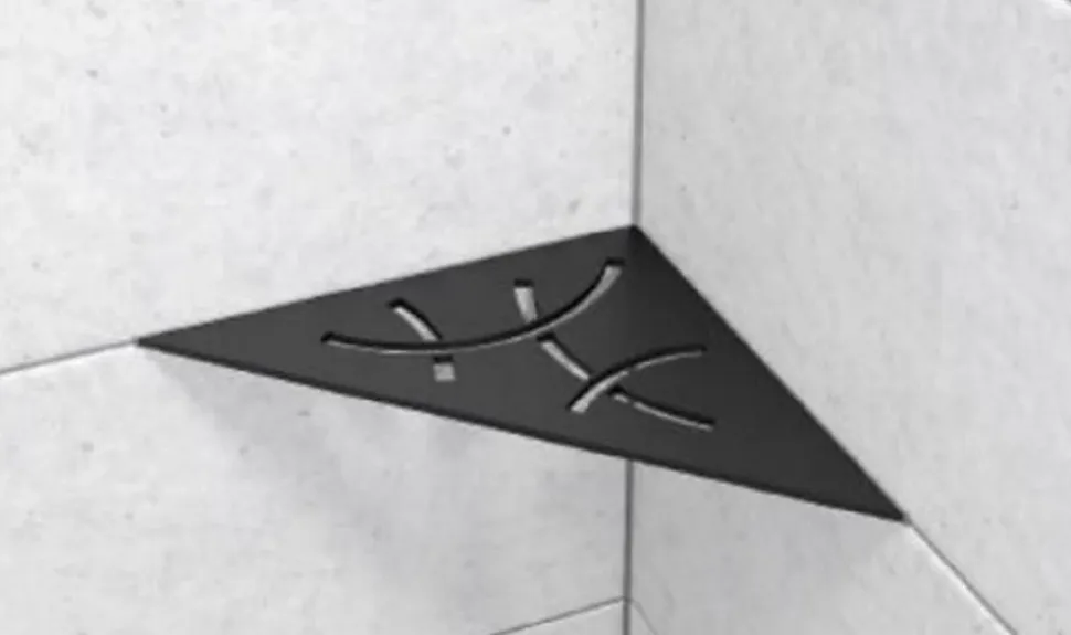 Tablettes d'angle de douche Shelf- E-S1 - CURVE - Acier inoxydable inox brossé - 210 x 210 mm