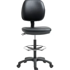 Tabouret à roulettes réglable en hauteur 69-91 cm avec dossier inclinable et repose-pieds réglable