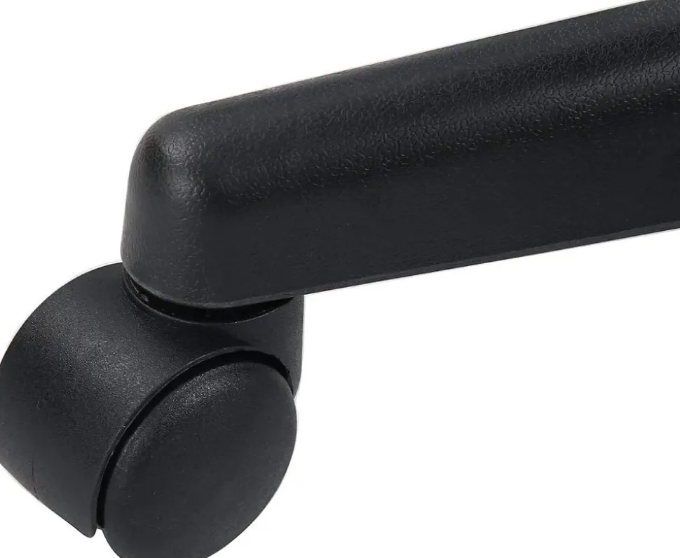 Tabouret à roulettes siège rond simili rembourré pivotant hauteur réglable ye (noir)