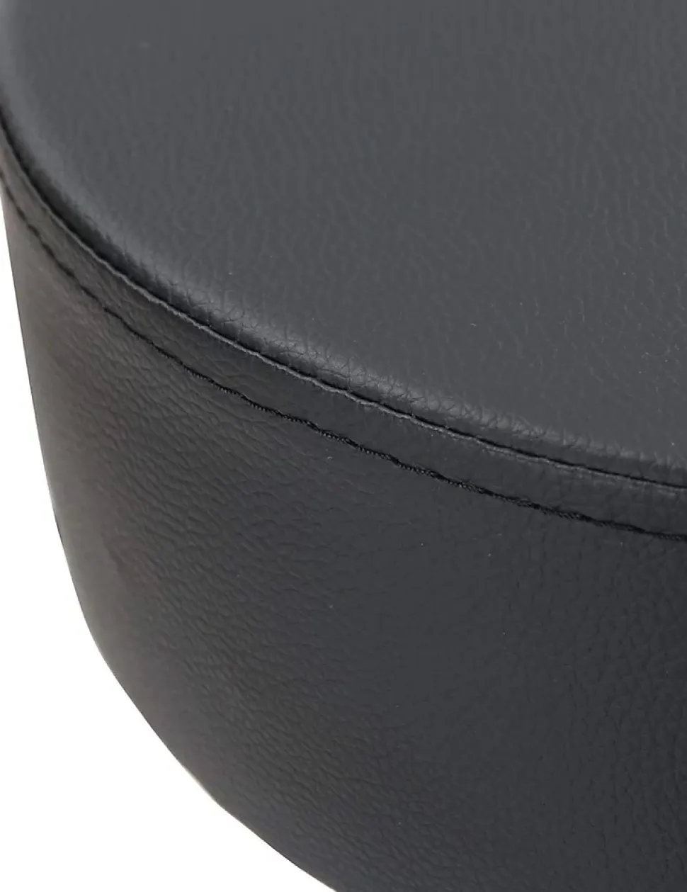 Tabouret à roulettes siège rond simili rembourré pivotant hauteur réglable ye (noir)