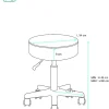 Tabouret à roulettes siège rond simili rembourré pivotant hauteur réglable ye (blanc noir)