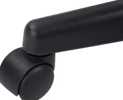 Tabouret à roulettes siège rond simili rembourré pivotant hauteur réglable ye (blanc noir)
