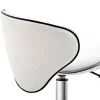 Tabouret à roulettes tabouret de travail hauteur réglable 44-56 cm avec dossier blanc