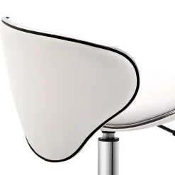 Tabouret à roulettes tabouret de travail hauteur réglable 44-56 cm avec dossier blanc