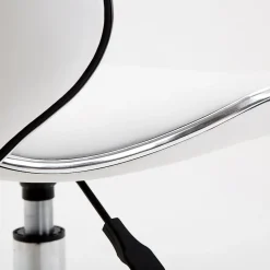 Tabouret à roulettes tabouret de travail hauteur réglable 44-56 cm avec dossier blanc