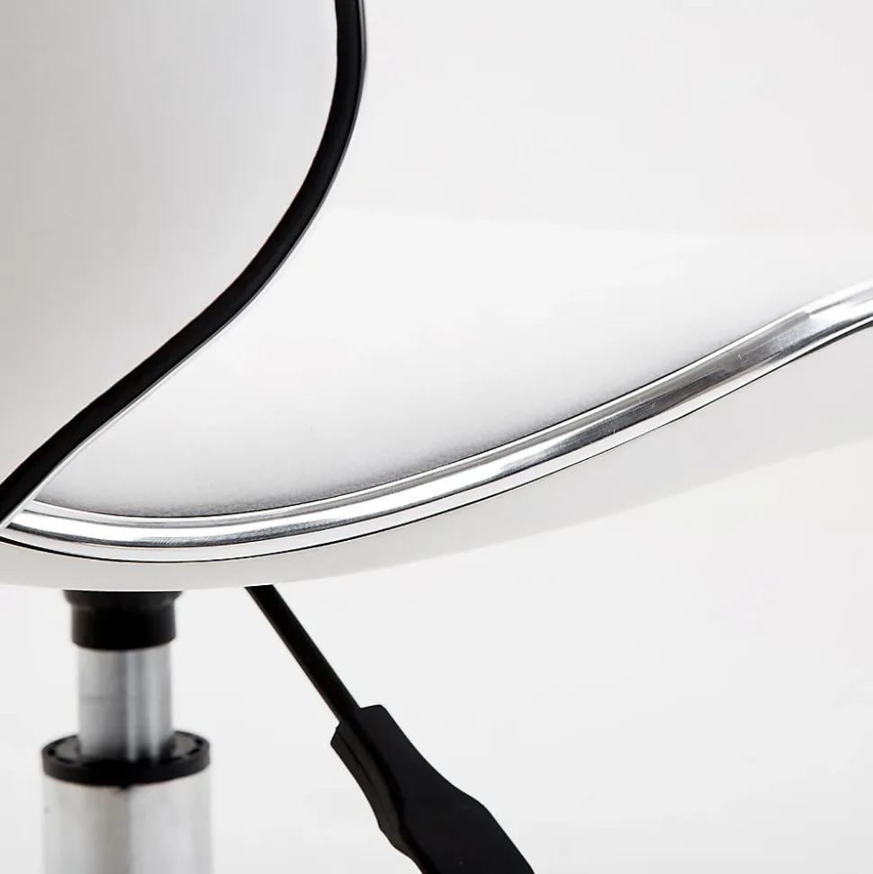 Tabouret à roulettes tabouret de travail hauteur réglable 44-56 cm avec dossier blanc