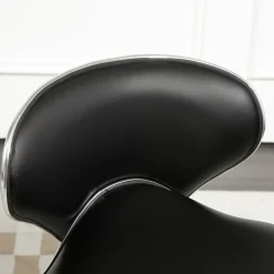 Tabouret à roulettes tabouret de travail hauteur réglable 44-56 cm avec dossier noir