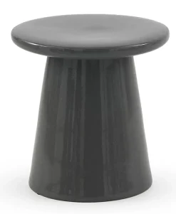 Tabouret / table d'appoint en céramique grise