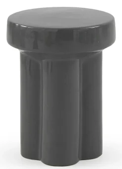 Tabouret / table d'appoint en céramique grise