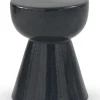 Tabouret / table d'appoint en céramique bleu foncé