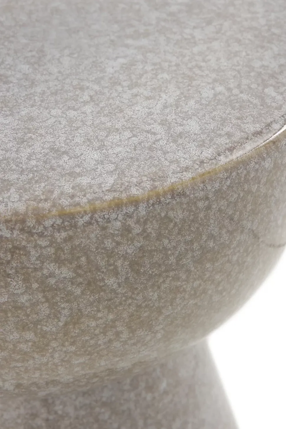 Tabouret / table d'appoint en céramique gris clair