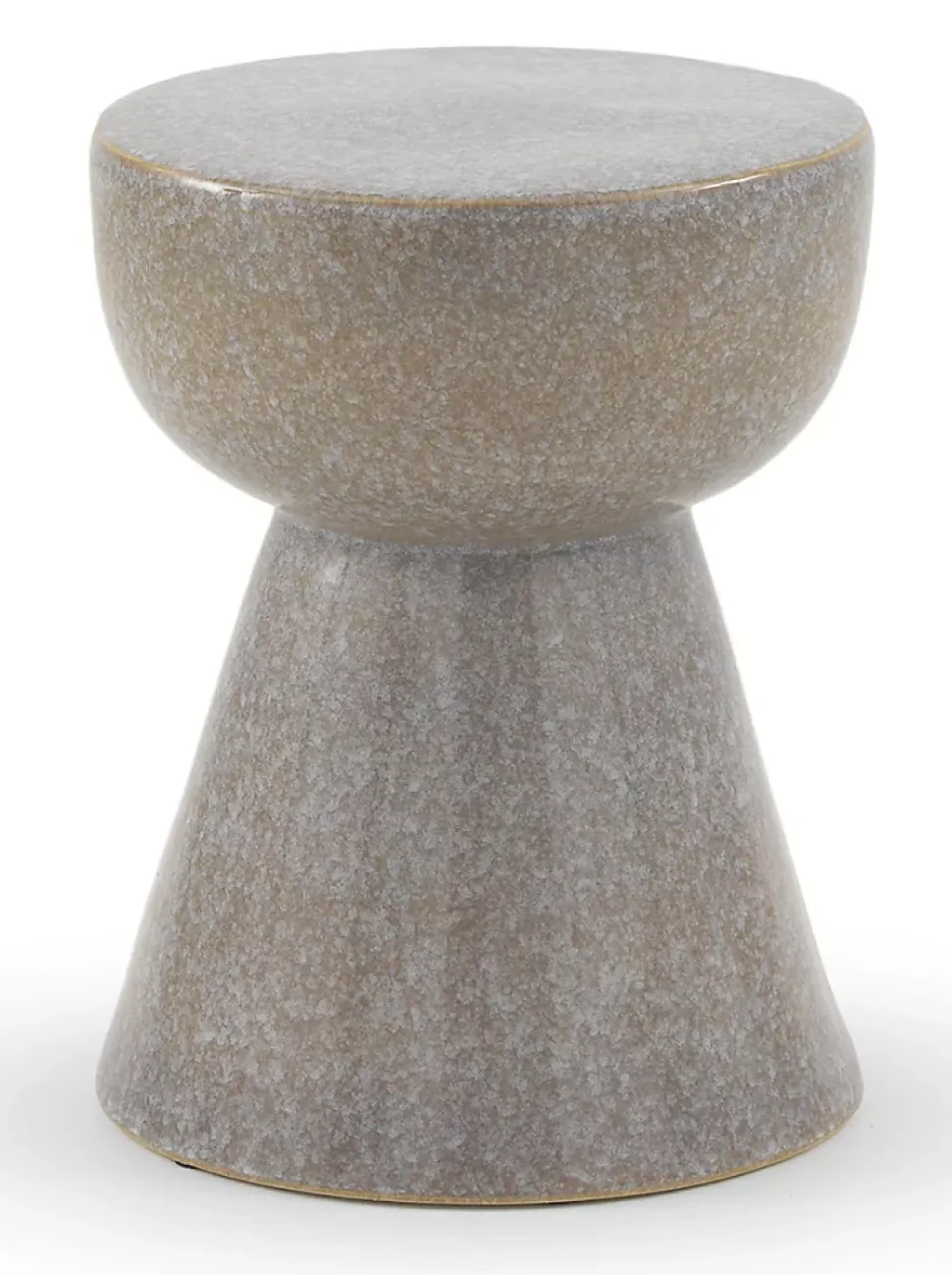 Tabouret / table d'appoint en céramique gris clair