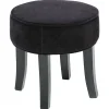 Tabouret Adriel en pin avec assise velours