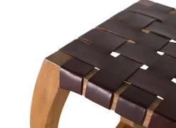 Tabouret artisanal en bois de mindi massif