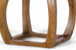 Tabouret artisanal en bois de mindi massif