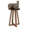 Tabouret avec pieds en bambou & plateau acacia