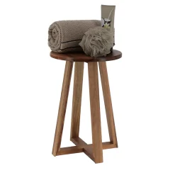 Tabouret avec pieds en bambou & plateau acacia