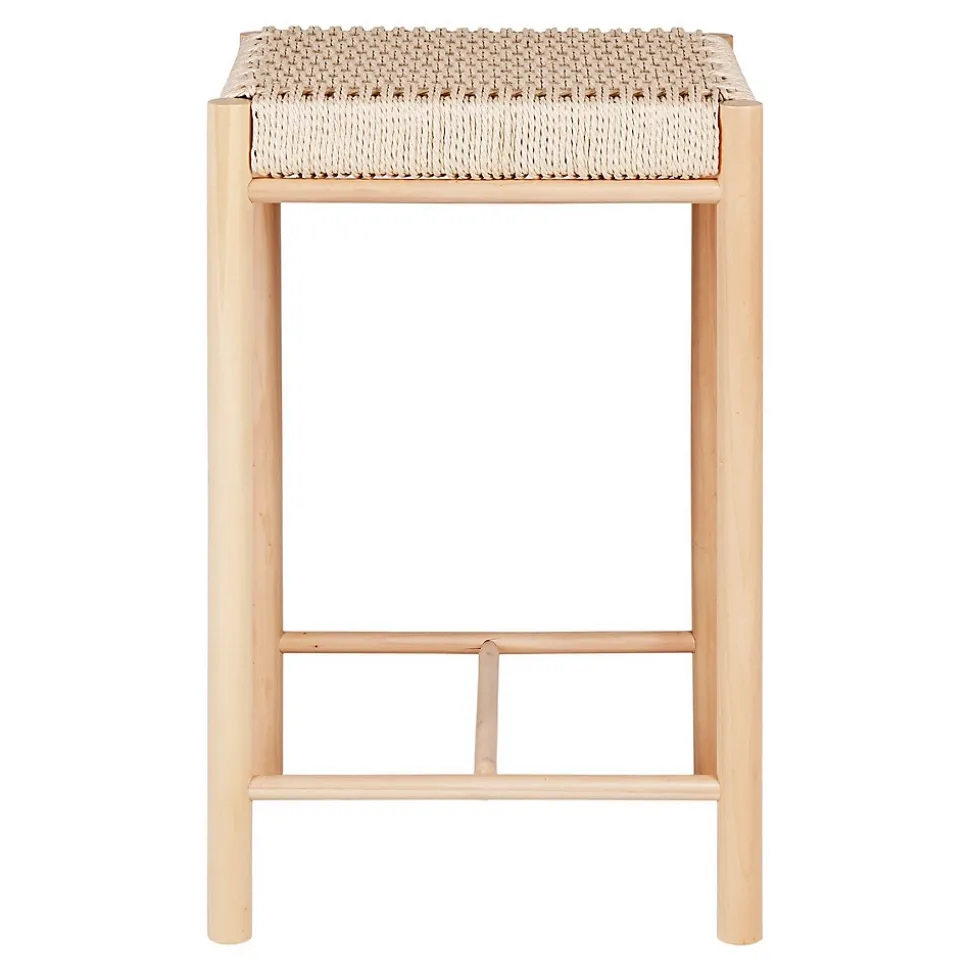 Tabouret Bas Abano, Marron, Bois, 42x42x66,5 cm, Seven Design