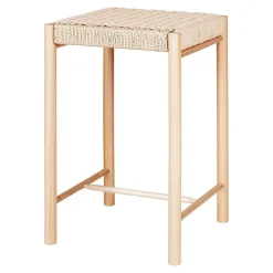 Tabouret Bas Abano, Marron, Bois, 42x42x66,5 cm, Seven Design