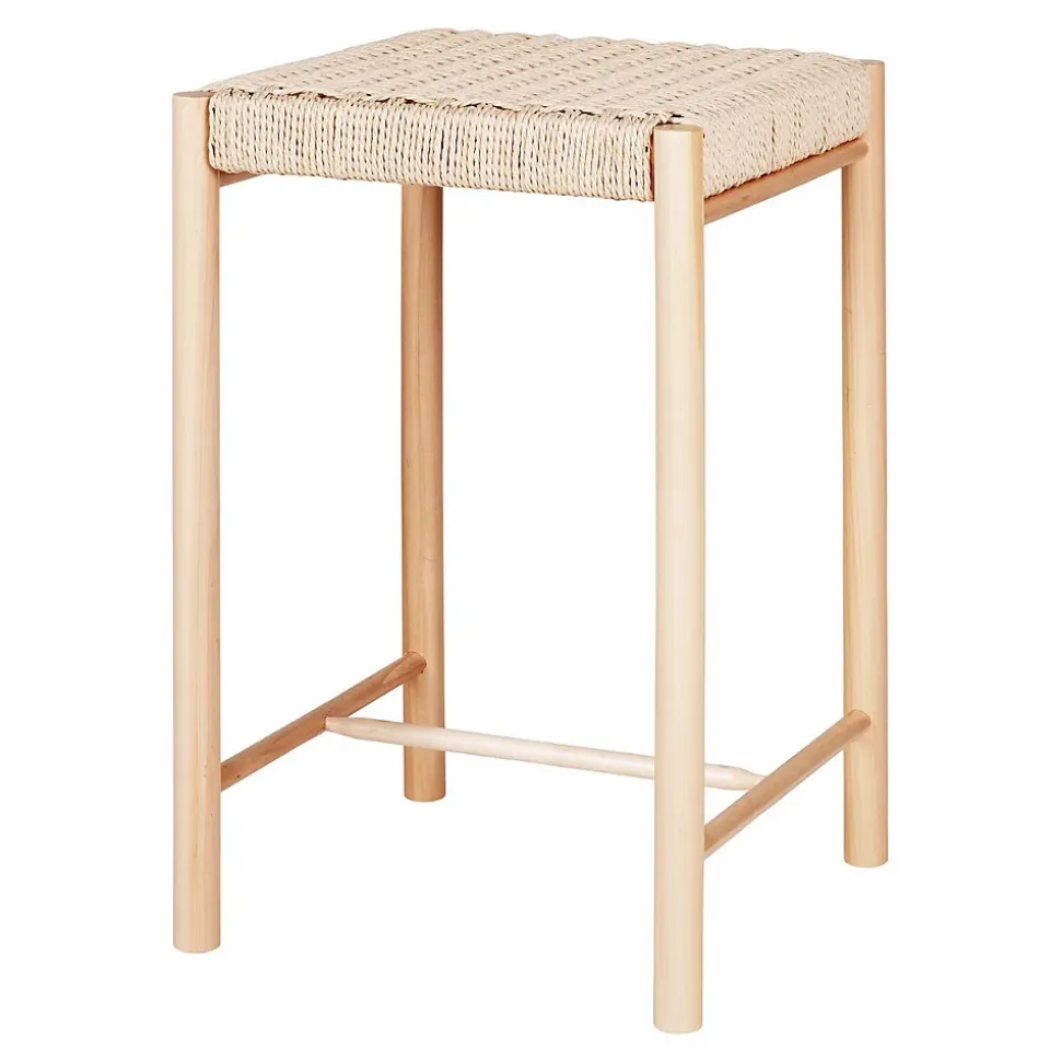 Tabouret Bas Abano, Marron, Bois, 42x42x66,5 cm, Seven Design