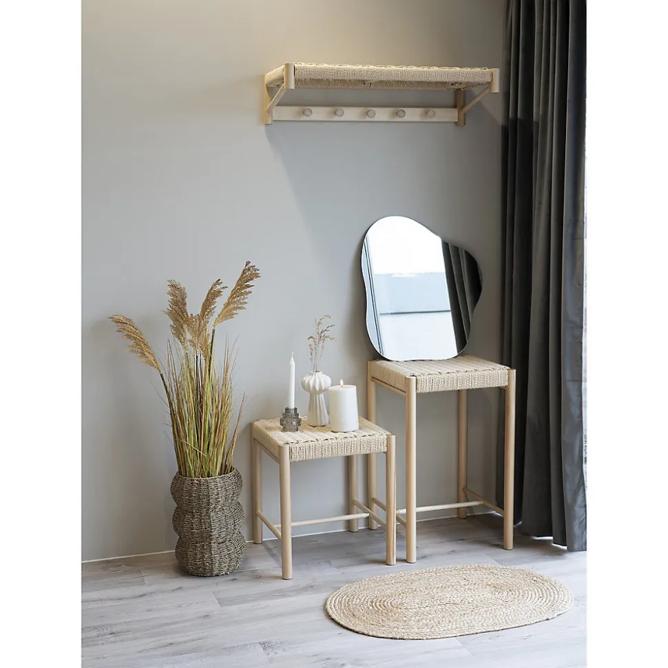 Tabouret Bas Abano, Marron, Bois, 42x42x46,5 cm, Seven Design