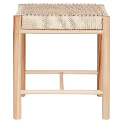 Tabouret Bas Abano, Marron, Bois, 42x42x46,5 cm, Seven Design