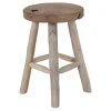 Tabouret Bas Badia, Marron, Bois, 30x30x45 cm, Seven Design