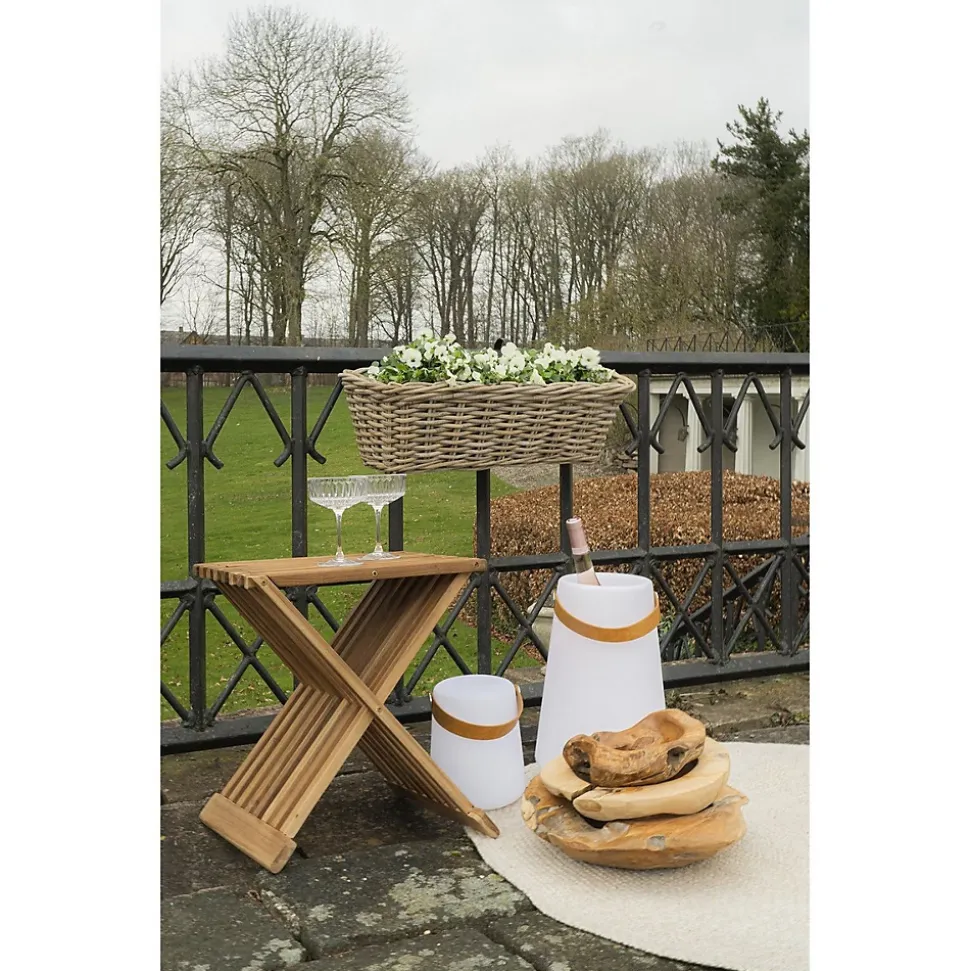 Tabouret Bas Erto, Marron, Bois, 35x40x45 cm, Seven Design