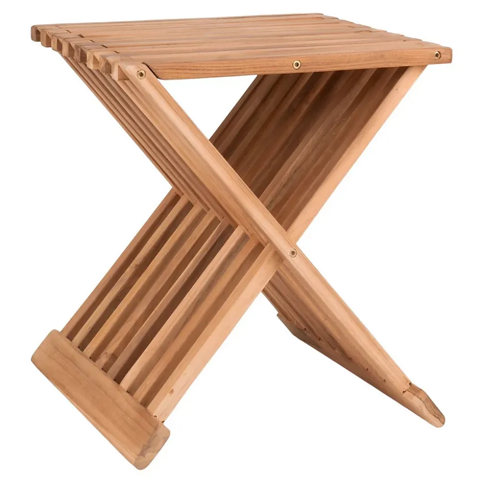 Tabouret Bas Erto, Marron, Bois, 35x40x45 cm, Seven Design