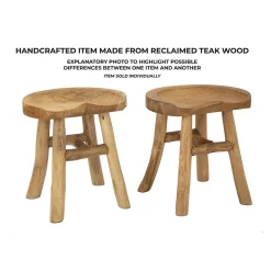 Tabouret Bas Natura 13, Marron, Bois, 40x32x42 cm, Seven Design